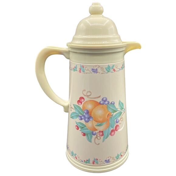 Corningware Other - Vtg 1980s Corningware insulated carafe "Abundance" pattern autumn fruits pitcher